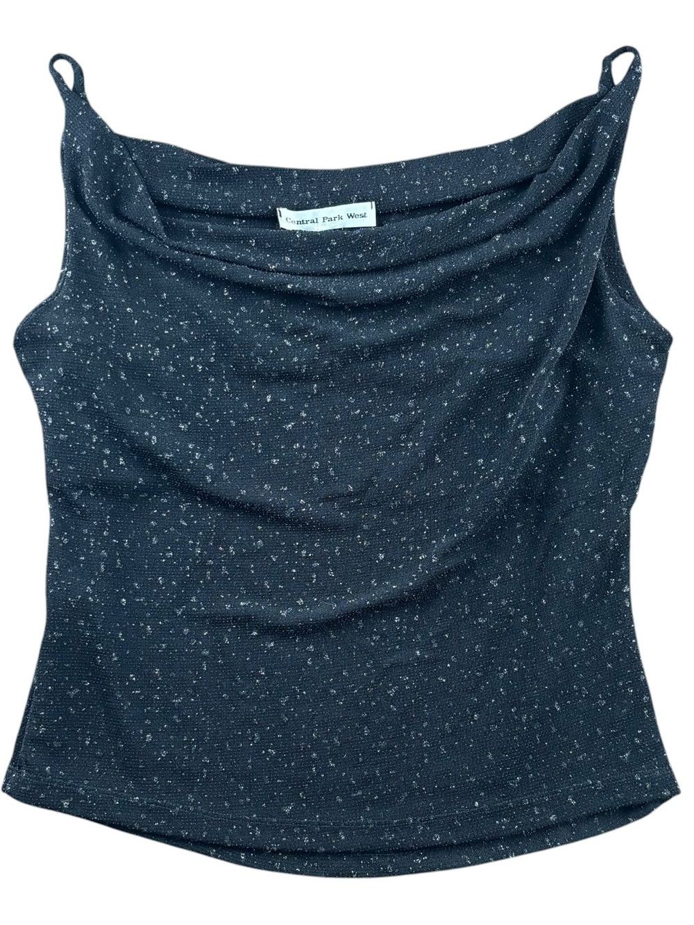 Central Park West Navy Speckled Cowl Neck Camisole